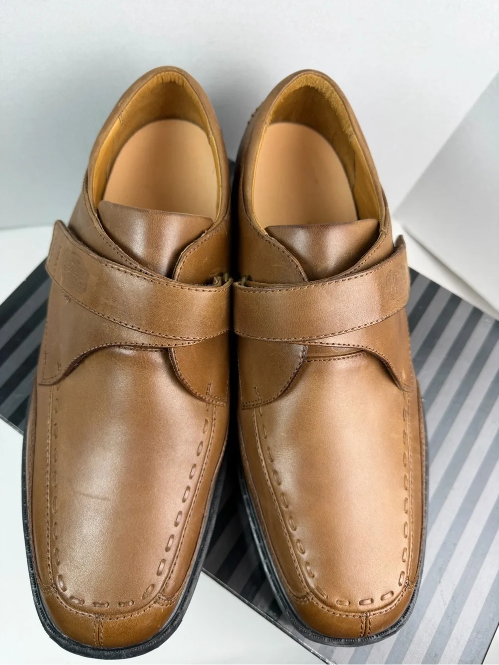 Dr. Comfort 6221 Frank Brown Leather Adjustable Strap Oxford Shoes Men's US 12W